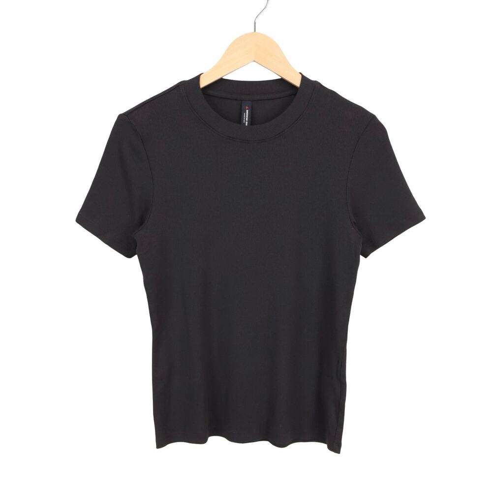 NWOT American Giant Women's Luxe Rib Stretch Crew Tee Dark Brown Size Medium